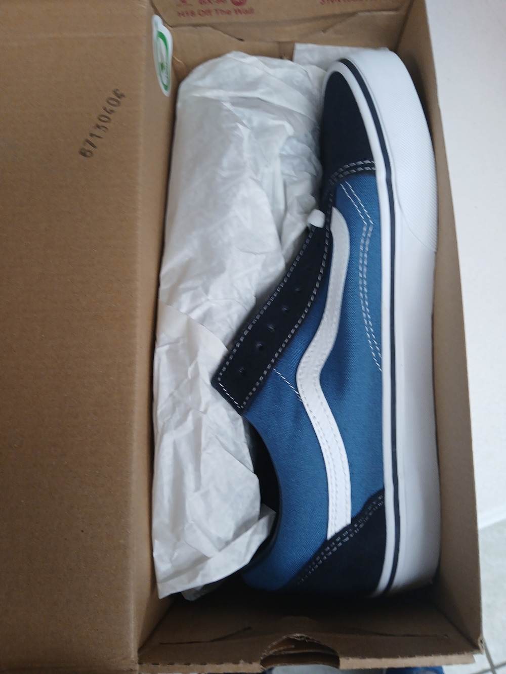 Vans Blue & White Low-Top Canvas Sneakers